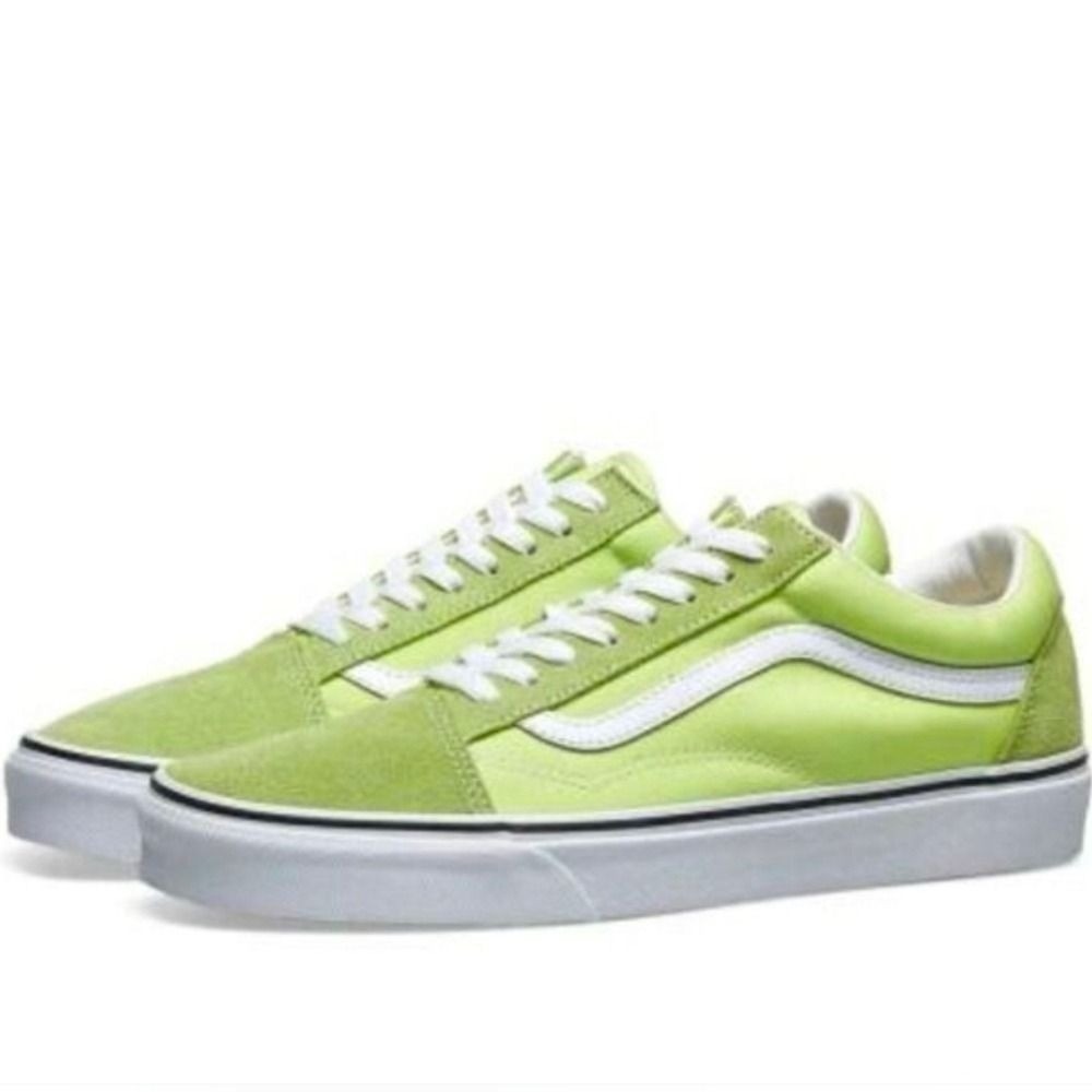 Vans Old Skool Lime Green Canvas Low Top Skate Shoes Mens 6.5 Womens 8